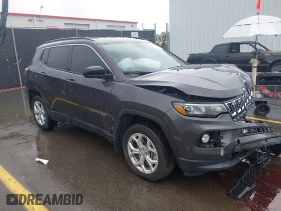2024 Jeep Compass Latitude with VIN 3C4NJDBNXRT120438, listed as a IAAI auction lot 41972886 with 10,133 mi miles. Bid and sale history available at carsss.com. Image 1.