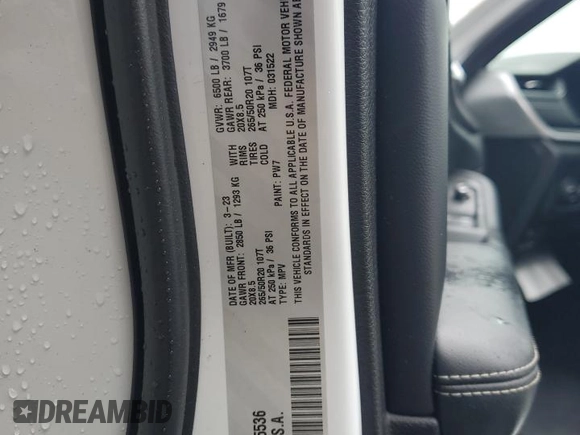 2023 Jeep Grand Cherokee Laredo with VIN 1C4RJKAG1P8825536, listed as a Copart auction lot 55740935 with 35,600 mi miles and Salvage title. Bid and sale history available at DreamBid. Image 14.