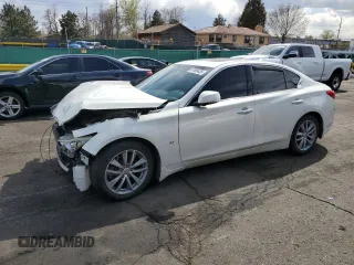 2014 Infiniti Q50 Premium with VIN JN1BV7AP0EM677325, listed as a Copart auction lot 47006435 with 137,238 mi miles and Salvage Title. Bid and sale history available at carsss.com. Image 1.