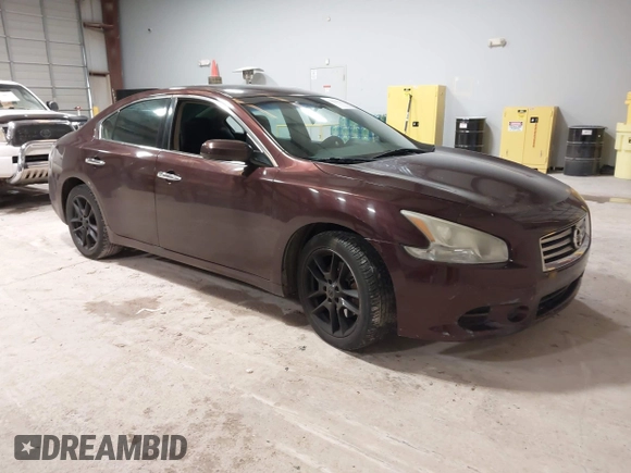 2014 Nissan Maxima S with VIN 1N4AA5AP2EC493346, listed as a IAAI auction lot 41630351 with 186,690 mi miles and . Bid and sale history available at DreamBid. Image 1.