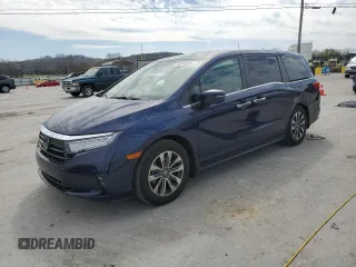 2022 Honda Odyssey EX-L with VIN 5FNRL6H74NB036835, listed as a Copart auction lot 50445655 with 55,276 mi miles and Salvage Title. Bid and sale history available at DreamBid. Image 1.