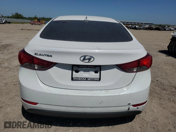 2016 Hyundai Elantra SE with VIN 5NPDH4AE0GH750961, listed as a Copart auction lot 52159865 with 150,489 mi miles and Salvage Title. Bid and sale history available at DreamBid. Image 6.