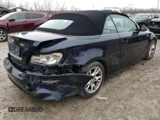 2008 BMW 1 Series 128i with VIN WBAUN13568VH79872, listed as a Copart auction lot 84215904 with 82,388 mi miles and Salvage title. Bid and sale history available at DreamBid. Image 3.