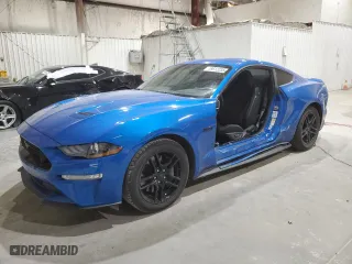2019 Ford Mustang GT with VIN 1FA6P8CF3K5123100, listed as a Copart auction lot 49612235 with 42,567 mi miles and Salvage Title. Bid and sale history available at carsss.com. Image 1.