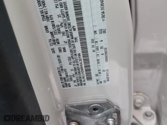 2017 Lincoln MKC Premiere z VIN 5LMCJ1D95HUL32196, wystawiony jako Copart lot #45160455 z przebiegiem 131 285 mil mil oraz Szkoda całkowita • Salvage title. Historia ofert i sprzedaży dostępna na DreamBid. Obrazek 13.