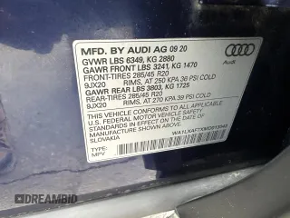 2021 Audi Q7 Premium Plus with VIN WA1LXAF7XMD013043, listed as a Copart auction lot 62890125 with 138,153 mi miles and Clean title. Bid and sale history available at DreamBid. Image 10.
