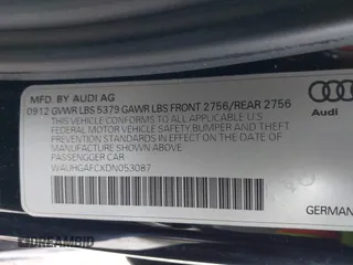 2013 Audi A6 3.0T Prestige with VIN WAUHGAFCXDN053087, listed as a IAAI auction lot 40840631 with 62,567 mi miles. Bid and sale history available at carsss.com. Image 9.