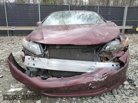 2012 Honda Civic LX with VIN 2HGFB2F56CH590113, listed as a Copart auction lot 51314825 with 168,156 mi miles and Salvage Title. Bid and sale history available at DreamBid. Image 5.