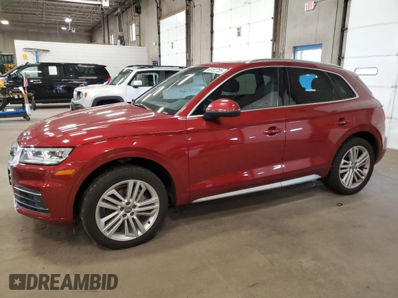 2018 Audi Q5 Premium Plus with VIN WA1BNAFY9J2241245, listed as a Copart auction lot 60152755 with 70,352 mi miles and Salvage title. Bid and sale history available at DreamBid. Image 1.