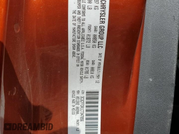 2012 FIAT 500 Pop with VIN 3C3CFFDR1CT347856, listed as a Copart auction lot 61759385 with 126,388 mi miles and Salvage title. Bid and sale history available at DreamBid. Image 13.