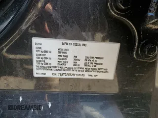 2024 Tesla Model Y Long Range with VIN 7SAYGAEE2RF101616, listed as a Copart auction lot 62236425 with 32,619 mi miles and Salvage title. Bid and sale history available at DreamBid. Image 13.