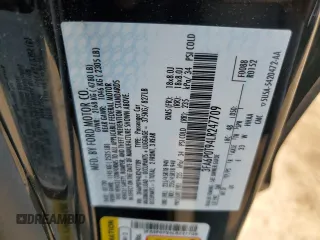 2020 Ford Fusion SE with VIN 3FA6P0T94LR247709, listed as a Copart auction lot 59263695 with 45,392 mi miles and Salvage title. Bid and sale history available at DreamBid. Image 12.