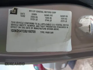 2003 Cadillac DeVille z VIN 1G6KD54Y33U168709, wystawiony jako IAAI lot #42197430 z przebiegiem 287 747 mil mil oraz . Historia ofert i sprzedaży dostępna na DreamBid. Obrazek 9.