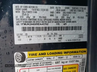 2024 Ford Expedition Max Limited z VIN 1FMJK2A8XREA45702, wystawiony jako Copart lot #61544555 z przebiegiem 17 179 mil mil oraz Szkoda całkowita • Salvage title. Historia ofert i sprzedaży dostępna na DreamBid. Obrazek 13.