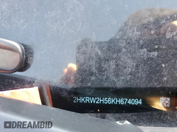 2019 Honda CR-V EX with VIN 2HKRW2H56KH674094, listed as a Copart auction lot 85213974 with Not Provided miles and Salvage Title. Bid and sale history available at DreamBid. Image 13.