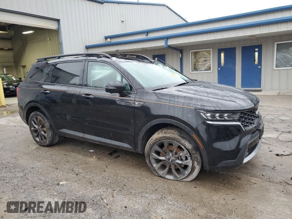 2023 Kia Sorento X-Line SX Prestige with VIN 5XYRKDLF9PG224459, listed as a Copart auction lot 85465904 with 25,136 mi miles and Salvage Title. Bid and sale history available at DreamBid. Image 4.