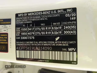 2020 Mercedes-Benz GLS 450 with VIN 4JGFF5KE9LA214090, listed as a IAAI auction lot 42487916 with 83,584 mi miles and . Bid and sale history available at DreamBid. Image 9.