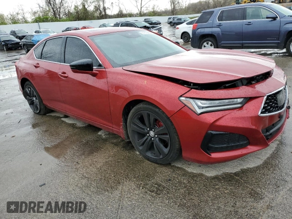 2021 Acura TLX Technology with VIN 19UUB5F42MA008752, listed as a Copart auction lot 51679665 with Not provided miles and Salvage title. Bid and sale history available at DreamBid. Image 4.
