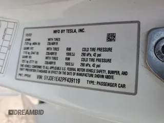 2023 Tesla Model 3 z VIN 5YJ3E1EA2PF439119, wystawiony jako Copart lot #60708065 z przebiegiem 48 717 mil mil oraz Nie do naprawy • Non repairable. Historia ofert i sprzedaży dostępna na DreamBid. Obrazek 12.