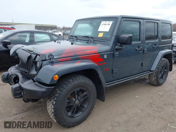 2017 Jeep Wrangler Unlimited Sahara with VIN 1C4BJWEG3HL569143, listed as a IAAI auction lot 41986188 with 27,495 mi miles. Bid and sale history available at carsss.com. Image 17.