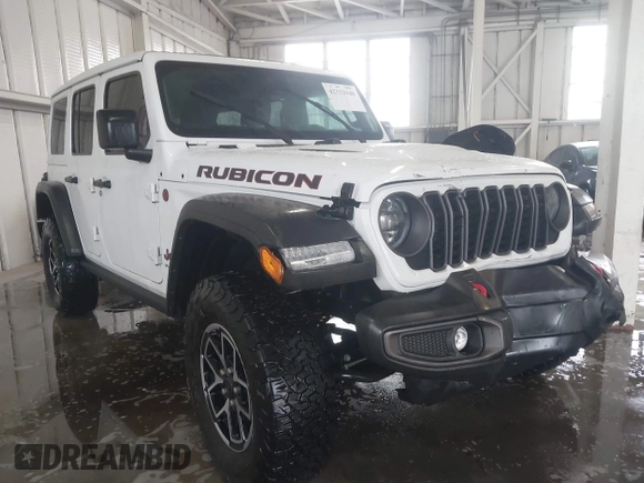 2024 Jeep Wrangler Rubicon with VIN 1C4PJXFG7RW334190, listed as a IAAI auction lot 42332948 with 14,272 mi miles and . Bid and sale history available at DreamBid. Image 1.