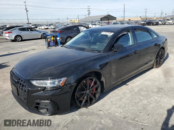 2022 Audi S8 with VIN WAULSAF84NN000519, listed as a Copart auction lot 47127135 with 30,032 mi miles and Salvage Title. Bid and sale history available at DreamBid. Image 1.