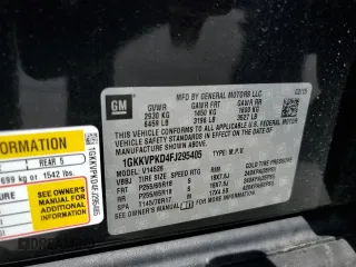 2015 GMC Acadia SLE с VIN 1GKKVPKD4FJ295405, выставлен на аукционе Copart как лот 53292035 с пробегом 165 781 миль миль и Списание • Salvage title. История ставок и продаж доступна на DreamBid. Изображение 13.