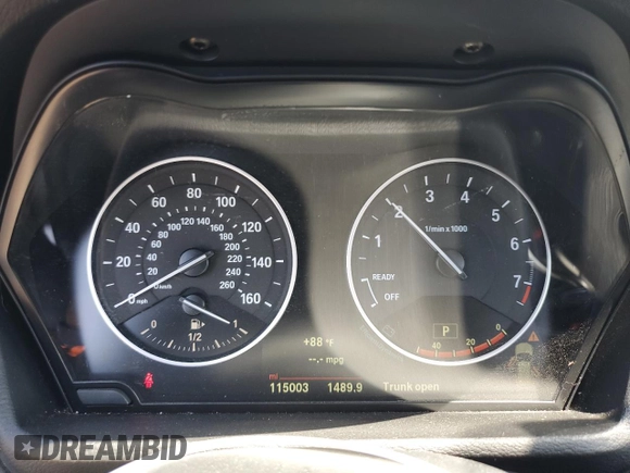 2018 BMW X1 sDrive28i with VIN WBXHU7C31J5L05441, listed as a Copart auction lot 49420595 with 115,003 mi miles and Salvage Title. Bid and sale history available at carsss.com. Image 9.