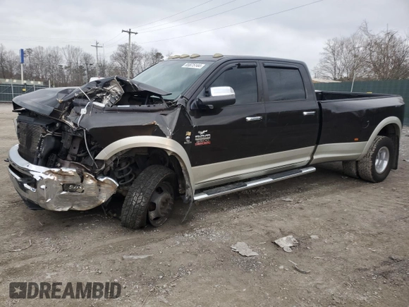 2010 Dodge 3500 Laramie z VIN 3D73Y4CLXAG172722, wystawiony jako Copart lot #85875144 z przebiegiem Nie podano mil oraz Szkoda całkowita • Salvage title. Historia ofert i sprzedaży dostępna na DreamBid. Obrazek 1.