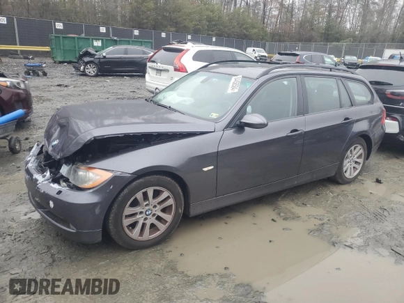 2007 BMW 3 Series 328xi with VIN WBAVT73517FZ36937, listed as a Copart auction lot 84458504 with 109,143 mi miles and Salvage title. Bid and sale history available at DreamBid. Image 1.