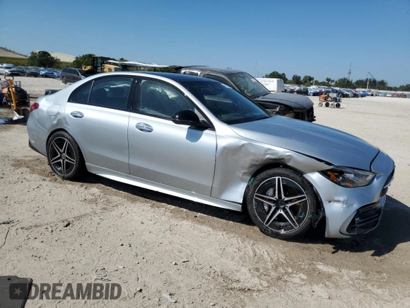 2023 Mercedes-Benz C 300 with VIN W1KAF4GB2PR145957, listed as a Copart auction lot 48806665 with 9,715 mi miles and Salvage Title. Bid and sale history available at carsss.com. Image 4.