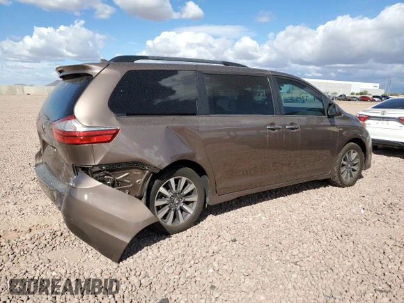 2018 Toyota Sienna XLE with VIN 5TDDZ3DC2JS190590, listed as a Copart auction lot 47596445 with 55,789 mi miles and Salvage Title. Bid and sale history available at carsss.com. Image 3.