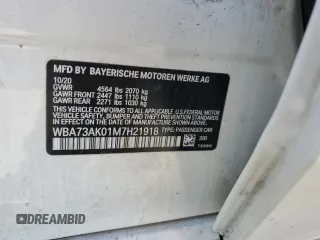 2021 BMW 2 Series 228i xDrive with VIN WBA73AK01M7H21918, listed as a Copart auction lot 48742195 with 30,674 mi miles and Salvage Title. Bid and sale history available at DreamBid. Image 12.