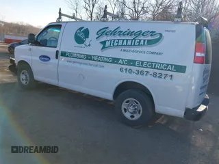 2018 Chevrolet Express Cargo Van with VIN 1GCWGAFG4J1338478, listed as a IAAI auction lot 41588218 with 88,990 mi miles. Bid and sale history available at carsss.com. Image 3.