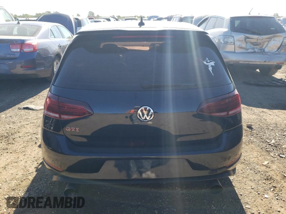 2019 Volkswagen Golf GTI S with VIN 3VW5T7AU1KM023789, listed as a Copart auction lot 70594764 with 0 mi miles and Salvage Title. Bid and sale history available at carsss.com. Image 6.