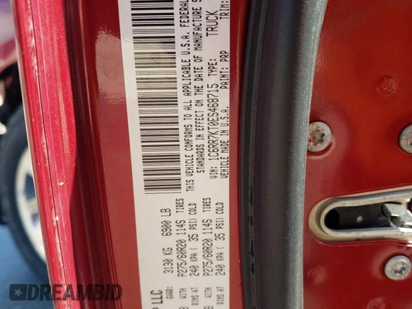 2014 Ram 1500 Express z VIN 1C6RR7KT0ES468715, wystawiony jako Copart lot #55983505 z przebiegiem 116 553 mil mil oraz Szkoda całkowita • Salvage title. Historia ofert i sprzedaży dostępna na DreamBid. Obrazek 12.