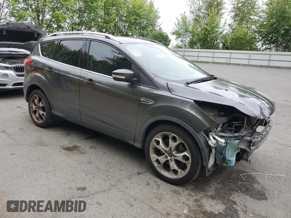 2015 Ford Escape Titanium with VIN 1FMCU9J93FUA67563, listed as a Copart auction lot 61770085 with 134,201 mi miles and Salvage title. Bid and sale history available at DreamBid. Image 4.