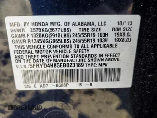 2014 Acura MDX Advance with VIN 5FRYD4H85EB023189, listed as a Copart auction lot 42952214 with Not provided miles and Clean title. Bid and sale history available at DreamBid. Image 12.