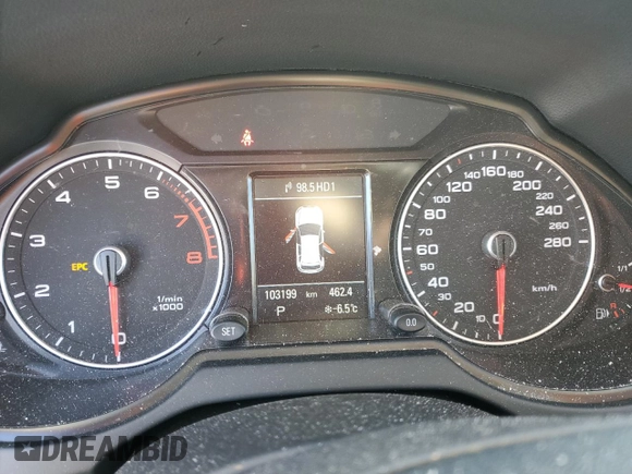2014 Audi Q5 with VIN WA1LGCFP8EA111969, listed as a Copart auction lot 42185205 with 103,199 mi miles and Salvage title. Bid and sale history available at DreamBid. Image 9.