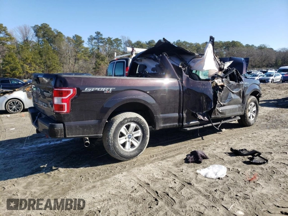 2020 Ford F-150 XL with VIN 1FTEX1EB0LFA55471, listed as a Copart auction lot 45352065 with 53,912 mi miles and Salvage title. Bid and sale history available at DreamBid. Image 3.