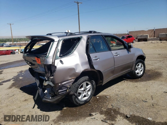 2001 Lexus RX 300 with VIN JTJGF10U710082846, listed as a Copart auction lot 59164804 with 0 mi miles and Salvage Title. Bid and sale history available at carsss.com. Image 3.