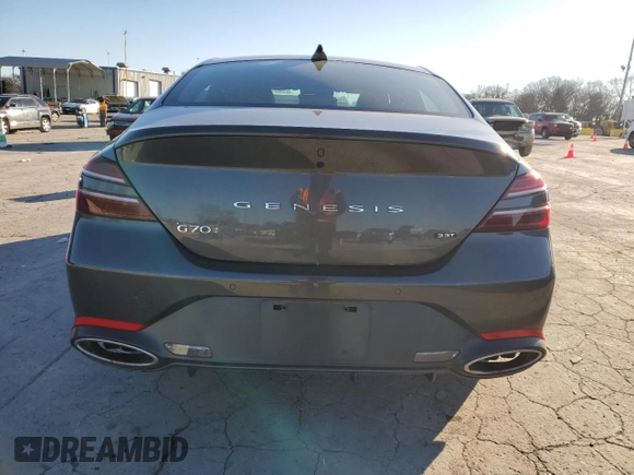 2023 Genesis G70 3.3T with VIN KMTG54TE1PU129108, listed as a Copart auction lot 89346275 with 22,457 mi miles and Salvage Title. Bid and sale history available at DreamBid. Image 6.