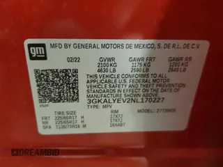 2022 GMC Terrain AT4 with VIN 3GKALYEV2NL170227, listed as a Copart auction lot 44618195 with 68,381 mi miles and Salvage Title. Bid and sale history available at DreamBid. Image 13.