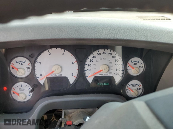 2006 Dodge 2500 SLT z VIN 3D7KS28C86G230974, wystawiony jako Copart lot #70463784 z przebiegiem 234 368 mil mil oraz Czysty tytuł • Clean title. Historia ofert i sprzedaży dostępna na DreamBid. Obrazek 9.