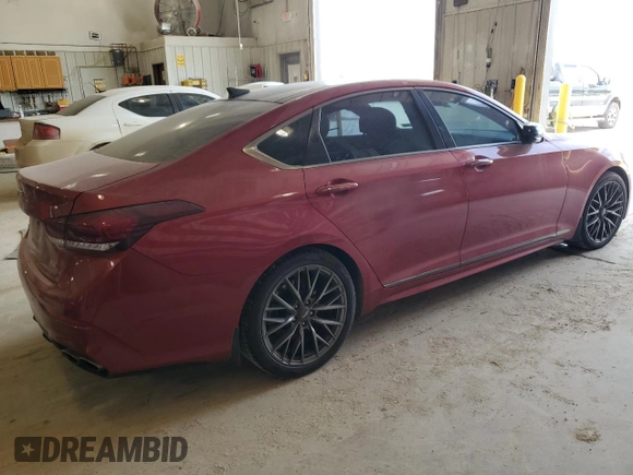 2018 Genesis G80 Sport with VIN KMHGN4JB3JU280347, listed as a Copart auction lot 57339575 with 71,023 mi miles and Salvage title. Bid and sale history available at DreamBid. Image 3.
