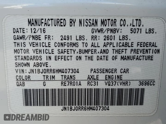 2017 Infiniti QX50 z VIN JN1BJ0RR6HM407304, wystawiony jako Copart lot #52094425 z przebiegiem 51 230 mil mil oraz Szkody całkowita. Historia ofert i sprzedaży dostępna na DreamBid. Obrazek 15.
