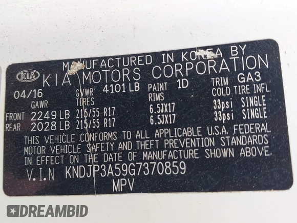 2016 Kia Soul + with VIN KNDJP3A59G7370859, listed as a IAAI auction lot 41941040 with 1 mi miles. Bid and sale history available at carsss.com. Image 9.