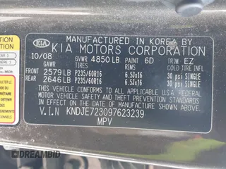 2009 Kia Sportage LX with VIN KNDJE723097623239, listed as a IAAI auction lot 41233933 with 169,444 mi miles. Bid and sale history available at carsss.com. Image 9.