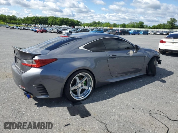 2015 Lexus RC 350 F Sport with VIN JTHSE5BC9F5005528, listed as a Copart auction lot 58136035 with 118,351 mi miles and Salvage title. Bid and sale history available at DreamBid. Image 3.