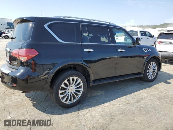 2016 Infiniti QX80 with VIN JN8AZ2NEXG9125401, listed as a Copart auction lot 65924664 with 138,858 mi miles and Salvage Title. Bid and sale history available at carsss.com. Image 3.